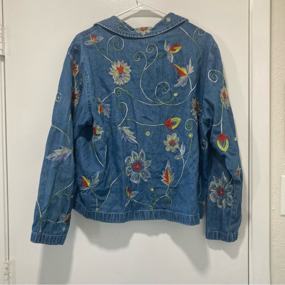 Studio Works Vintage Women’s Embroidered Denim Jacket - Picture 2 of 8